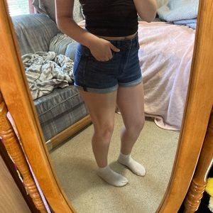 Denim short shorts